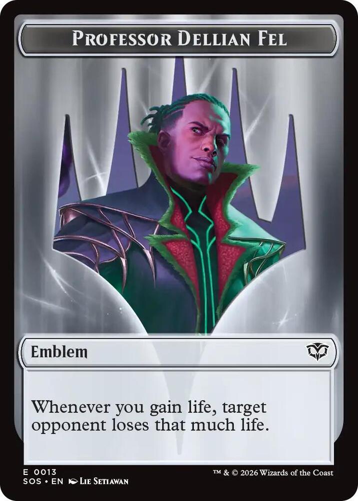 Magic: The Gathering Secrets of Strixhaven Professor Dellian Fel // Pest (0008) Double-Sided Token 13 // 8 T Near Mint (French)