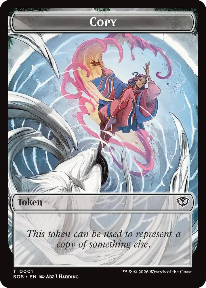 Magic: The Gathering Secrets of Strixhaven Copy // Spirit (0010) Double-Sided Token 1 // 10 T Near Mint Foil (Spanish)