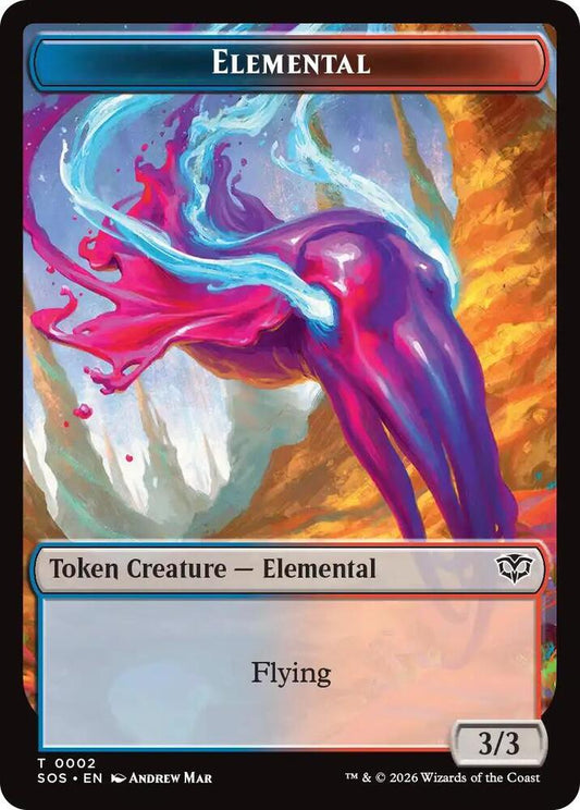 Magic: The Gathering Secrets of Strixhaven Elemental (0002) // Treasure Double-Sided Token 2 // 12 T Near Mint