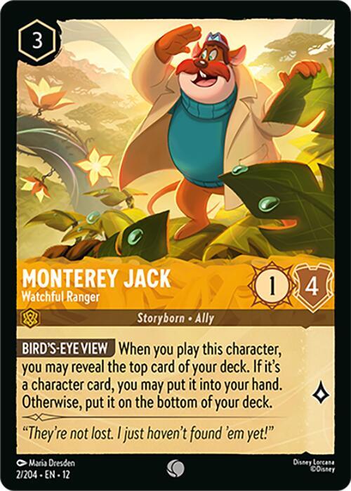 Disney Lorcana Wilds Unknown Monterey Jack - Watchful Ranger 2/204 Common Near Mint