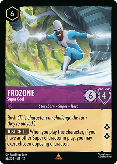 Disney Lorcana Wilds Unknown Frozone - Super Cool 59/204 Rare Near Mint Cold Foil