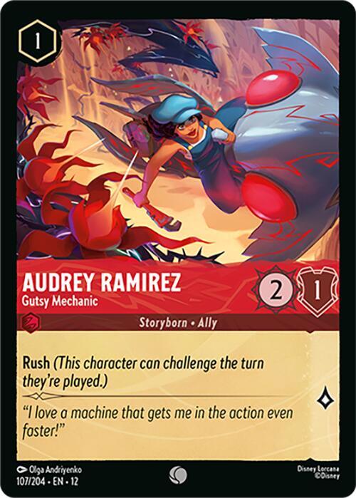Disney Lorcana Wilds Unknown Audrey Ramirez - Gutsy Mechanic 107/204 Common Near Mint