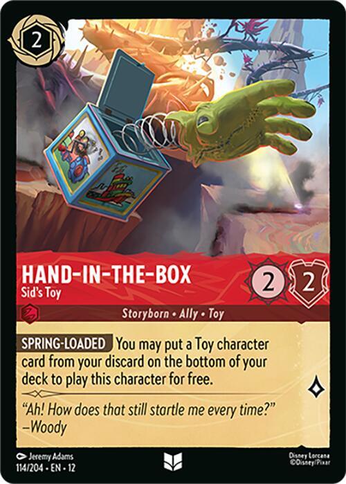 Disney Lorcana Wilds Unknown Hand-in-the-Box - Sid's Toy 114/204 Uncommon Near Mint Cold Foil