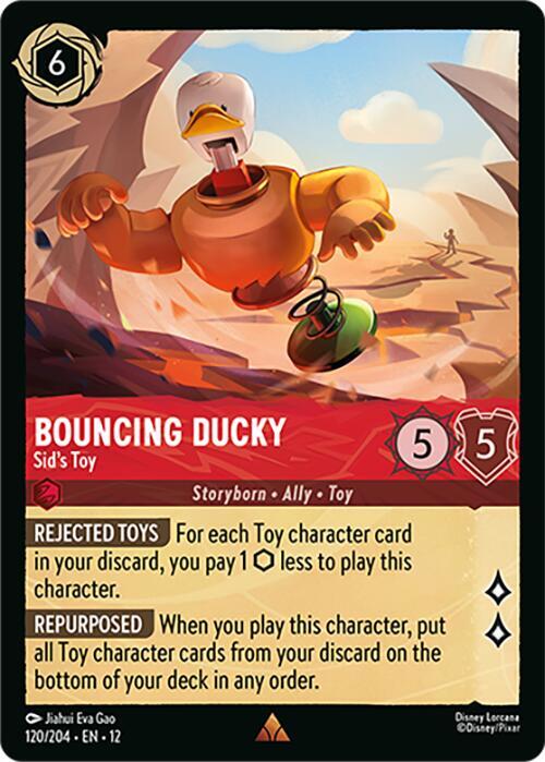 Disney Lorcana Wilds Unknown Bouncing Ducky - Sid's Toy 120/204 Rare Near Mint