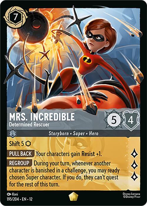 Disney Lorcana Wilds Unknown Mrs. Incredible - Determined Rescuer 195/204 Legendary Near Mint Cold Foil
