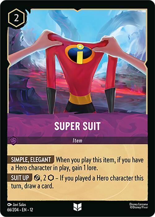 Disney Lorcana Wilds Unknown Super Suit 66/204 Uncommon Near Mint Cold Foil