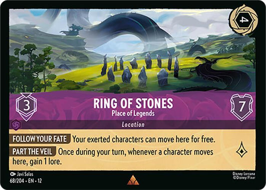 Disney Lorcana Wilds Unknown Ring of Stones - Place of Legends 68/204 Rare Near Mint