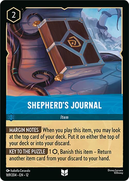 Disney Lorcana Wilds Unknown Shepherd's Journal 169/204 Uncommon Near Mint Cold Foil