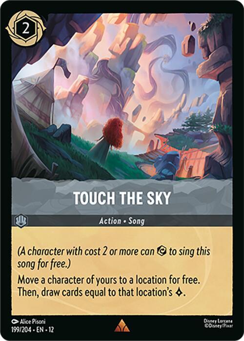 Disney Lorcana Wilds Unknown Touch the Sky 199/204 Rare Near Mint