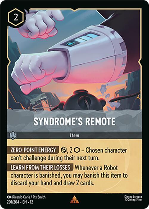 Disney Lorcana Wilds Unknown Syndrome's Remote 201/204 Rare Near Mint Cold Foil