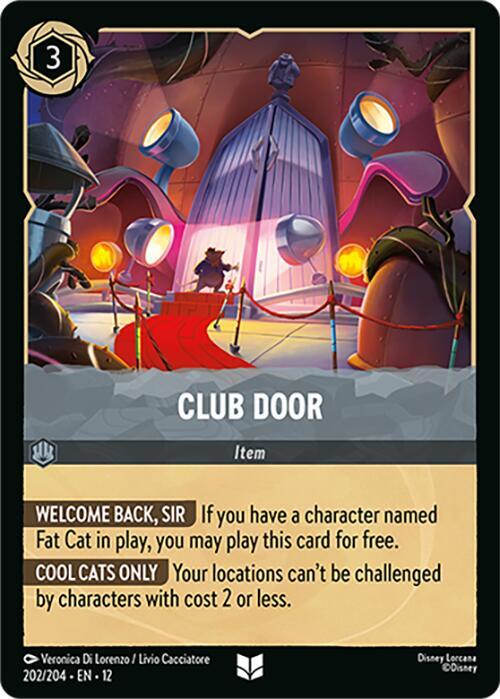 Disney Lorcana Wilds Unknown Club Door 202/204 Uncommon Near Mint