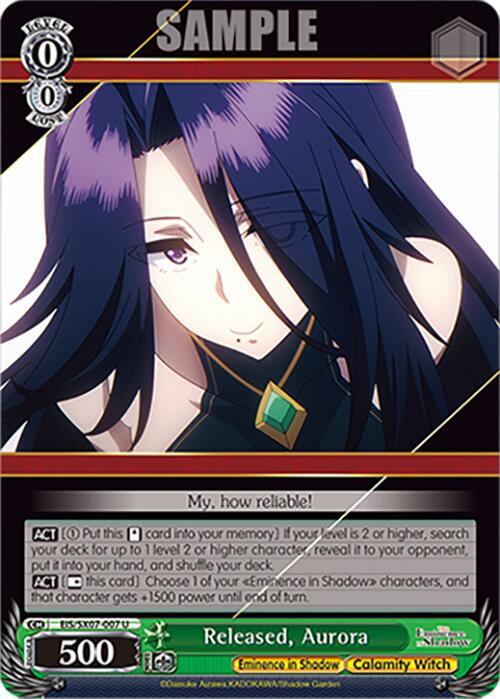 Weiss Schwarz The Eminence in Shadow Released, Aurora EIS/SX07-007 Uncommon Near Mint