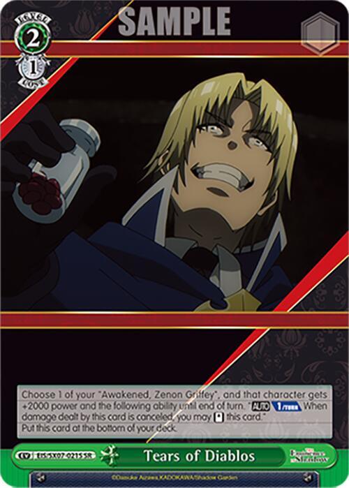 Weiss Schwarz The Eminence in Shadow Tears of Diablos (SR) EIS/SX07-021S Super Rare Near Mint