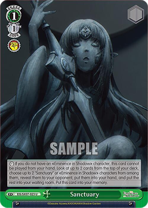 Weiss Schwarz The Eminence in Shadow Sanctuary EIS/SX07-023 Uncommon Near Mint