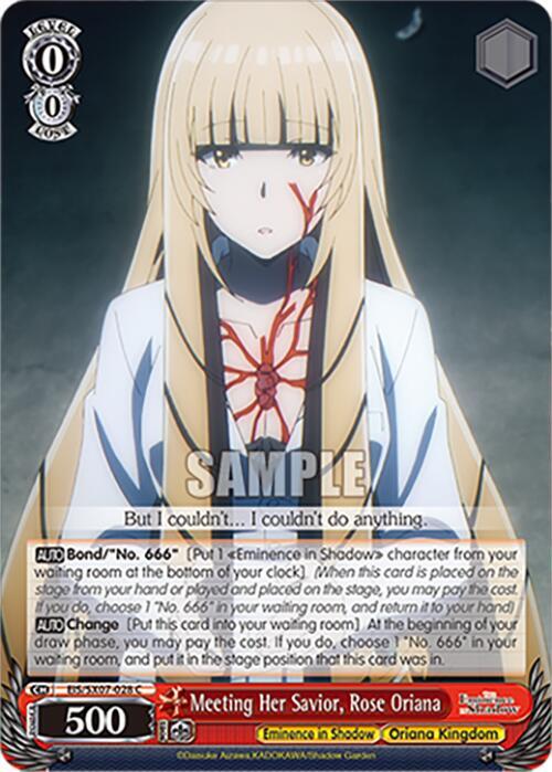 Weiss Schwarz The Eminence in Shadow Meeting Her Savior, Rose Oriana EIS/SX07-028 Common Near Mint