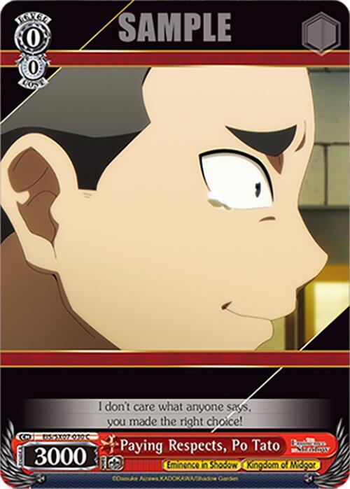 Weiss Schwarz The Eminence in Shadow Paying Respects, Po Tato EIS/SX07-030 Common Near Mint