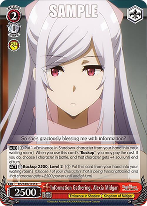 Weiss Schwarz The Eminence in Shadow Information Gathering, Alexia Midgar EIS/SX07-036 Common Near Mint