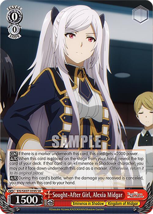 Weiss Schwarz The Eminence in Shadow Sought-After Girl, Alexia Midgar (SR) EIS/SX07-039S Super Rare Near Mint