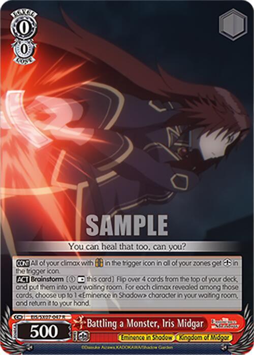 Weiss Schwarz The Eminence in Shadow Battling a Monster, Iris Midgar EIS/SX07-047 Rare Near Mint
