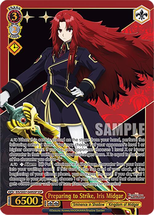 Weiss Schwarz The Eminence in Shadow Preparing to Strike, Iris Midgar (SSP) EIS/SX07-049SSP Super Special Rare Near Mint