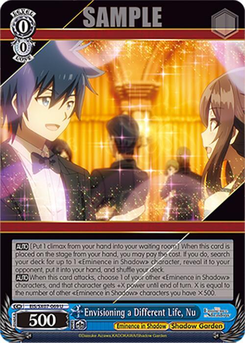 Weiss Schwarz The Eminence in Shadow Envisioning a Different Life, Nu EIS/SX07-069 Uncommon Near Mint