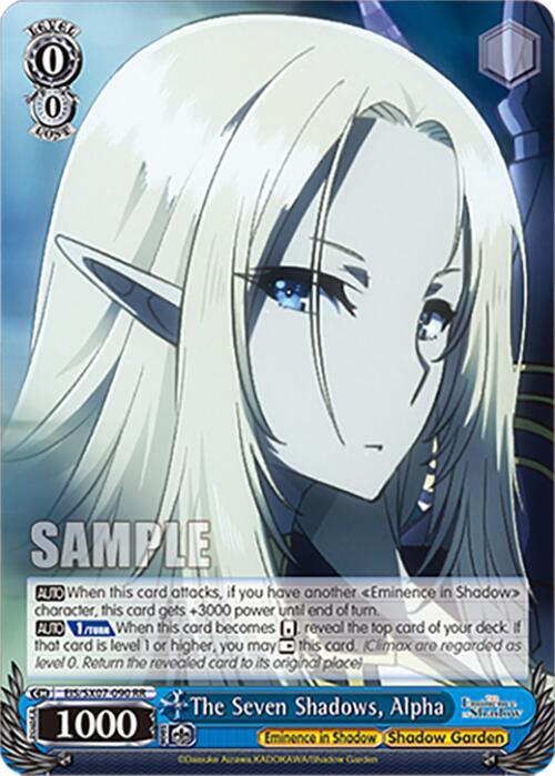 Weiss Schwarz The Eminence in Shadow The Seven Shadows, Alpha EIS/SX07-090 Double Rare Near Mint
