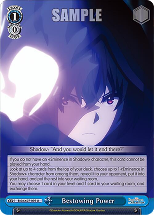 Weiss Schwarz The Eminence in Shadow Bestowing Power EIS/SX07-095 Uncommon Near Mint