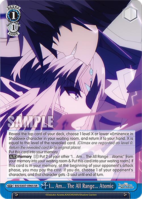Weiss Schwarz The Eminence in Shadow I... Am... The All Range... Atomic (SR) EIS/SX07-096S Super Rare Near Mint