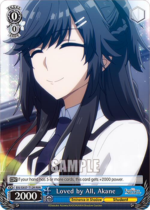 Weiss Schwarz The Eminence in Shadow Loved by All, Akane (RRR) EIS/SX07-T12R Triple Rare Near Mint