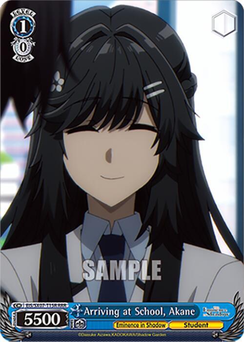 Weiss Schwarz The Eminence in Shadow Arriving at School, Akane (RRR) EIS/SX07-T15R Triple Rare Near Mint