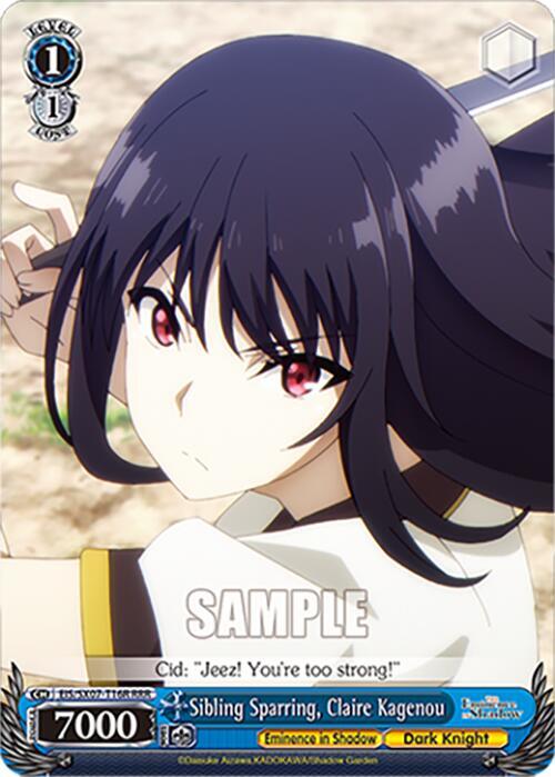 Weiss Schwarz The Eminence in Shadow Sibling Sparring, Claire Kagenou (RRR) EIS/SX07-T16R Triple Rare Near Mint