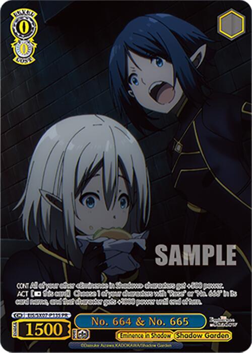 Weiss Schwarz The Eminence in Shadow No. 664 & No. 665 (PR) (Foil) EIS/SX07-P13S Promo Near Mint