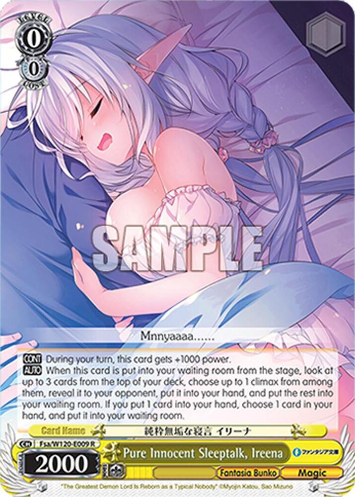 Weiss Schwarz Fujimi Fantasia Bunko Vol.2 Pure Innocent Sleeptalk, Ireena Fsa/W120-E009 R Rare Near Mint