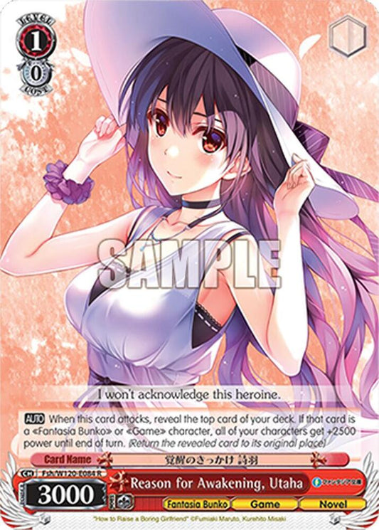 Weiss Schwarz Fujimi Fantasia Bunko Vol.2 Reason for Awakening, Utaha Fsh/W120-E084 R Rare Near Mint