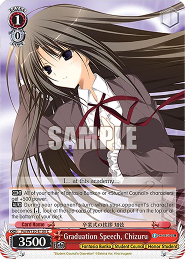 Weiss Schwarz Fujimi Fantasia Bunko Vol.2 Graduation Speech, Chizuru Fsi/W120-E100 C Common Near Mint