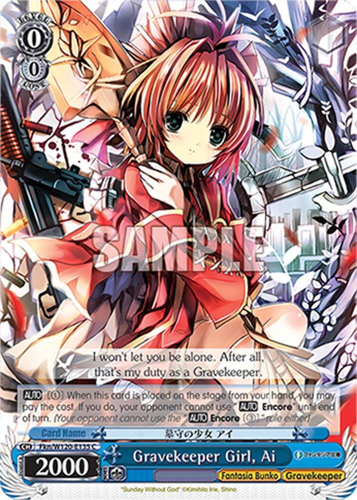 Weiss Schwarz Fujimi Fantasia Bunko Vol.2 Gravekeeper Girl, Ai Fkn/W120-E135 C Common Near Mint