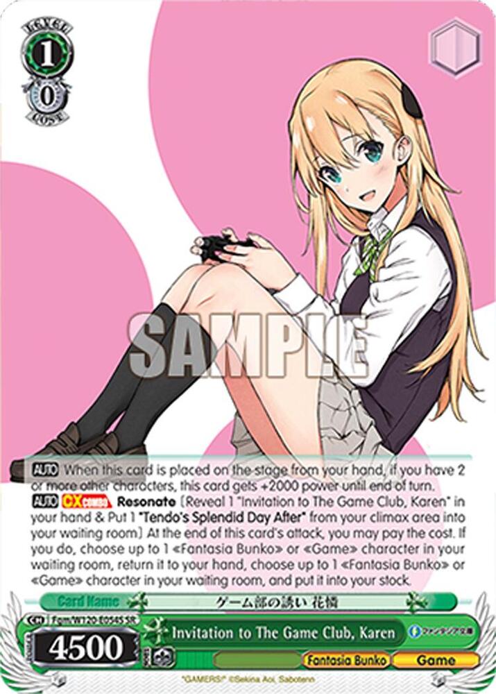 Weiss Schwarz Fujimi Fantasia Bunko Vol.2 Invitation to The Game Club, Karen (SR) Fgm/W120-E054S SR Super Rare Near Mint