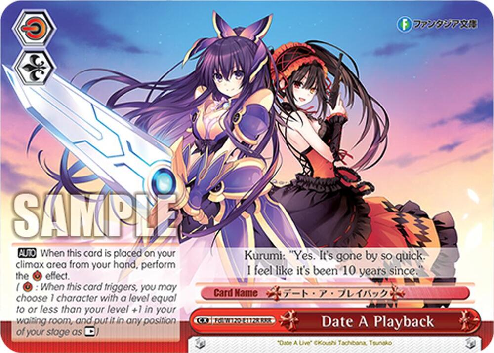 Weiss Schwarz Fujimi Fantasia Bunko Vol.2 Date A Playback (RRR) Fdl/W120-E112R RRR Triple Rare Near Mint