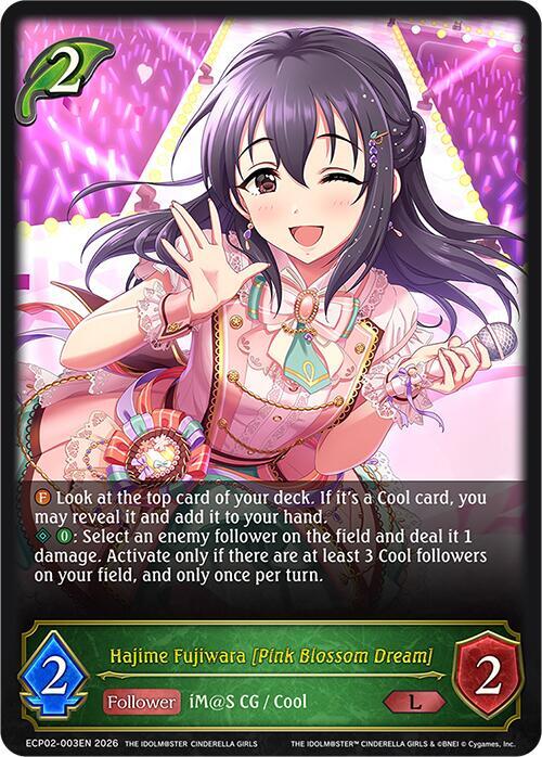 Shadowverse: Evolve ECP02: THE IDOLM@STER CINDERELLA GIRLS Hajime Fujiwara [Pink Blossom Dream] ECP02-003EN Legendary Near Mint