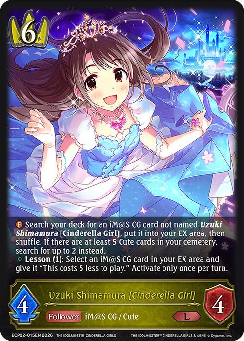 Shadowverse: Evolve ECP02: THE IDOLM@STER CINDERELLA GIRLS Uzuki Shimamura [Cinderella Girl] ECP02-015EN Legendary Near Mint