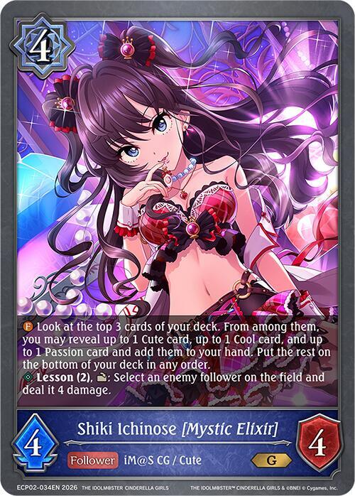 Shadowverse: Evolve ECP02: THE IDOLM@STER CINDERELLA GIRLS Shiki Ichinose [Mystic Elixir] ECP02-034EN Gold Near Mint