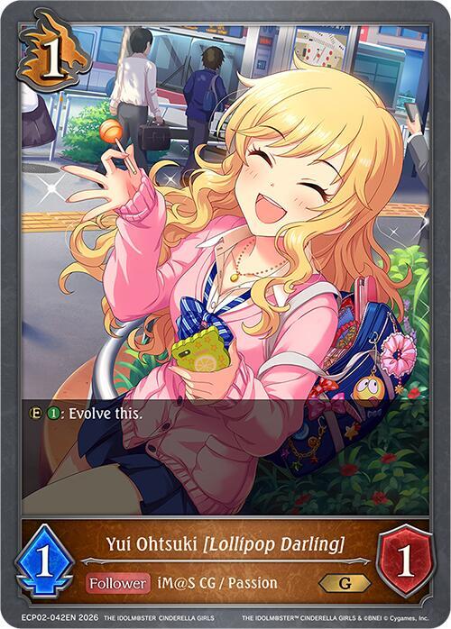 Shadowverse: Evolve ECP02: THE IDOLM@STER CINDERELLA GIRLS Yui Ohtsuki [Lollipop Darling] ECP02-042EN Gold Near Mint