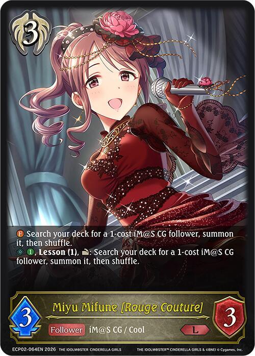 Shadowverse: Evolve ECP02: THE IDOLM@STER CINDERELLA GIRLS Miyu Mifune [Rouge Couture] ECP02-064EN Legendary Near Mint