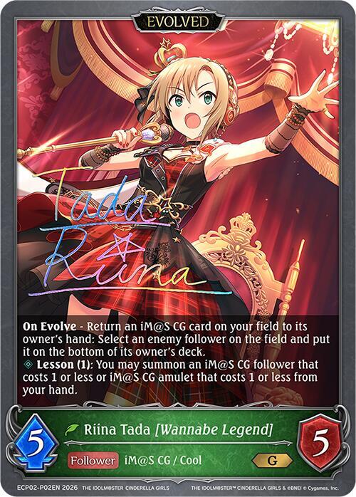 Shadowverse: Evolve ECP02: THE IDOLM@STER CINDERELLA GIRLS Riina Tada [Wannabe Legend] (Evolved) - P02EN (Foil) ECP02-P02EN Premium Near Mint