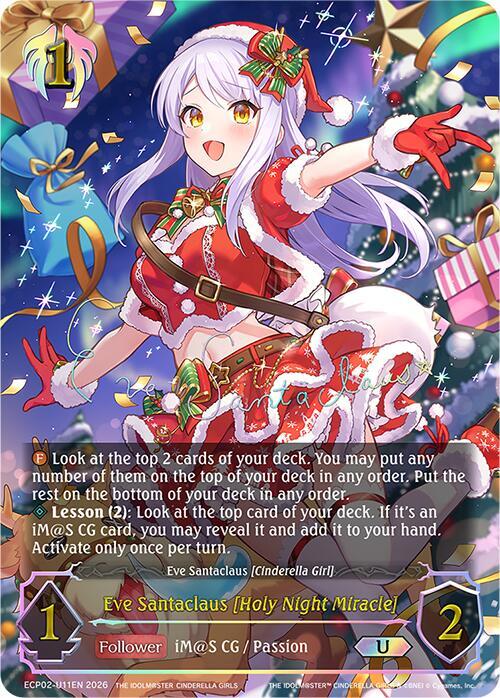 Shadowverse: Evolve ECP02: THE IDOLM@STER CINDERELLA GIRLS Eve Santaclaus [Holy Night Miracle] (U) ECP02-U11EN Ultimate Near Mint