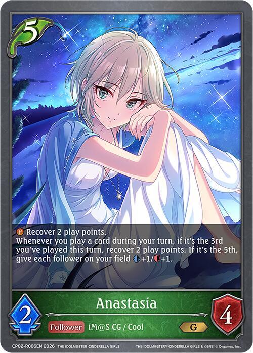Shadowverse: Evolve ECP02: THE IDOLM@STER CINDERELLA GIRLS Anastasia (Reprint) CP02-R006EN Gold Near Mint