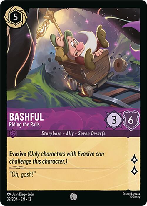 Disney Lorcana Wilds Unknown Bashful - Riding the Rails 39/204 Common Near Mint