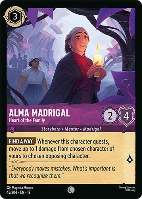 Disney Lorcana Wilds Unknown Alma Madrigal - Heart of the Family 45/204 Common Near Mint Cold Foil