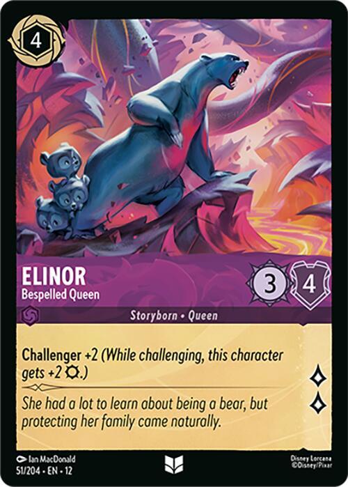 Disney Lorcana Wilds Unknown Elinor - Bespelled Queen 51/204 Uncommon Near Mint