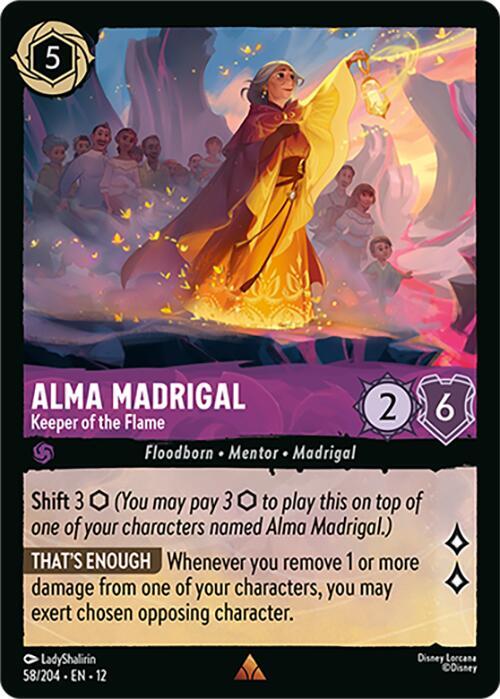 Disney Lorcana Wilds Unknown Alma Madrigal - Keeper of the Flame 58/204 Rare Near Mint